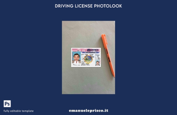 stile verificato modello patente di guida USA Montana versione photolook FRONTAL